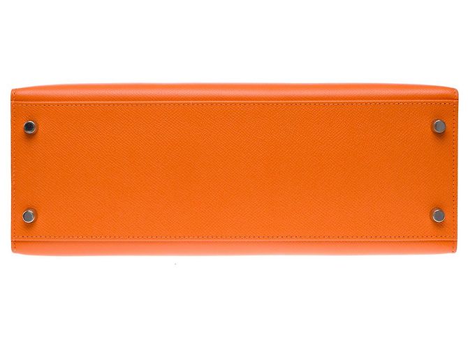 Hermès Sac HERMES Kelly 32 en Cuir Orange - 101890 - vue 11