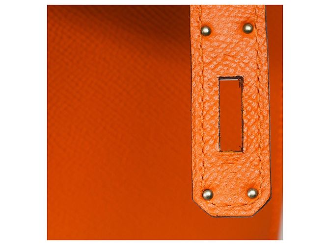 Hermès Sac HERMES Kelly 32 en Cuir Orange - 101890 - vue 8