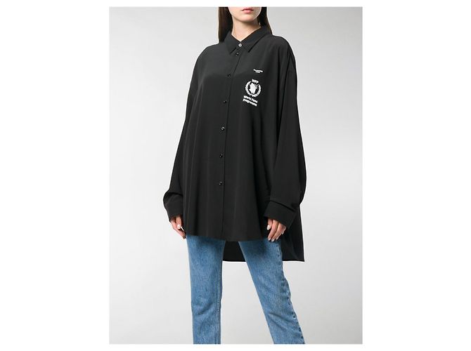 BALENCIAGA Tops T.FR 34 Seda Negro - vista 2