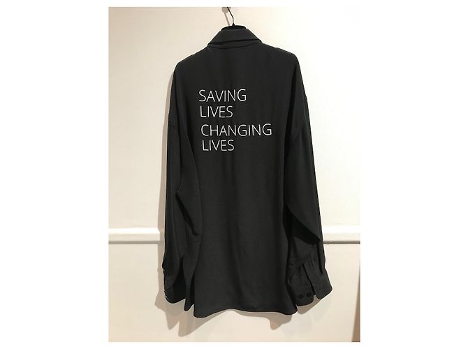 BALENCIAGA Tops T.FR 34 Seda Negro - vista 5