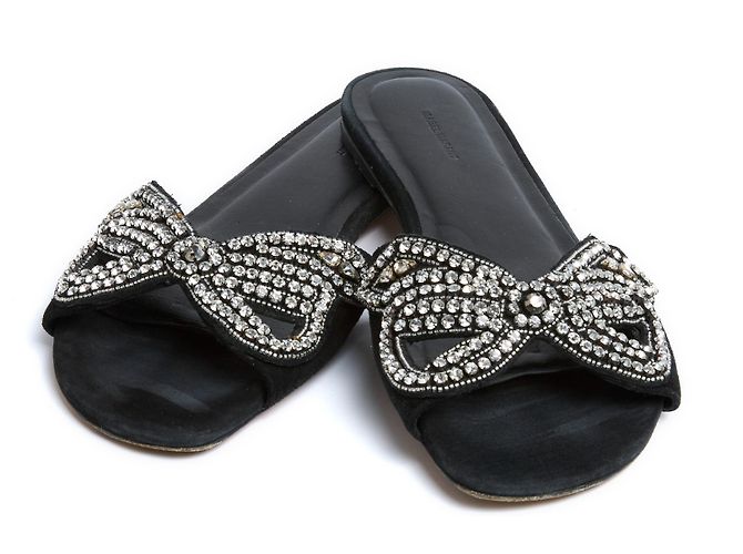 Isabel Marant Mules FR40 Schwarz Wildleder Juwel Slipper US9 - Ansicht 2