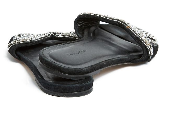 Isabel Marant Mules FR40 Schwarz Wildleder Juwel Slipper US9 - Ansicht 3