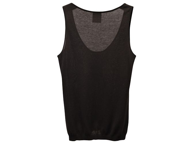 Timeless Canotta Chanel Camelia in cotone nero - vista 2