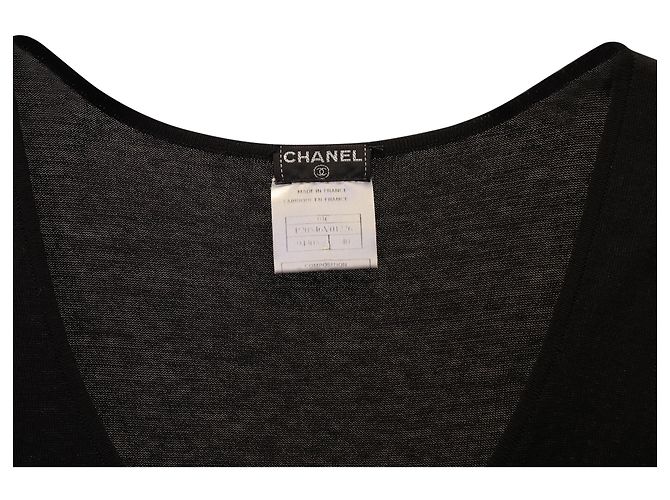 Timeless Canotta Chanel Camelia in cotone nero - vista 3