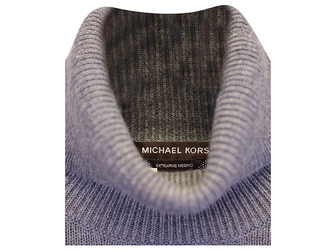 Michael Kors Rollkragenpullover mit Farbverlauf aus grauer Merinowolle - Ansicht 3