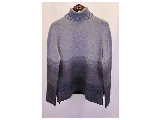 Michael Kors Rollkragenpullover mit Farbverlauf aus grauer Merinowolle - Ansicht 5