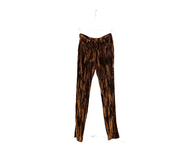 Pantalón recto Saint Laurent de terciopelo marrón Castaño - vista 5