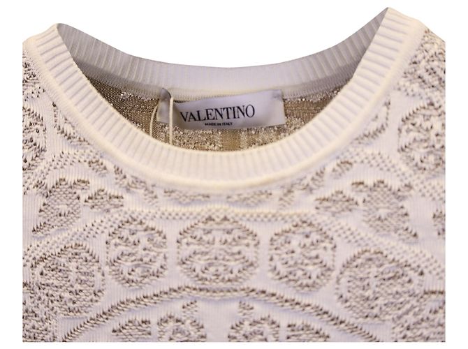 Valentino Garavani Vestido plisado Valentino de algodón blanco - vista 2