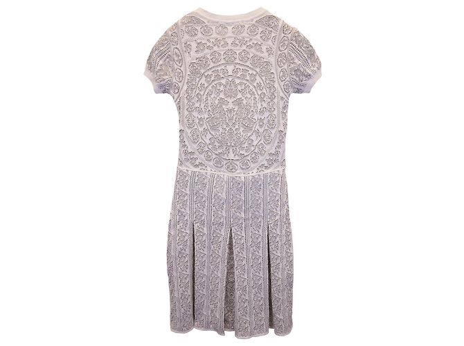 Valentino Garavani Vestido plisado Valentino de algodón blanco - vista 3