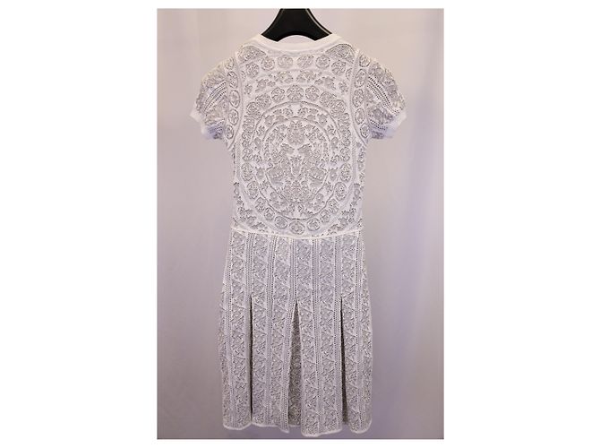 Valentino Garavani Vestido plisado Valentino de algodón blanco - vista 7
