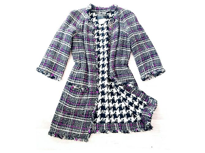 Chanel Abrigo de tweed de doble cara Multicolor - vista 4