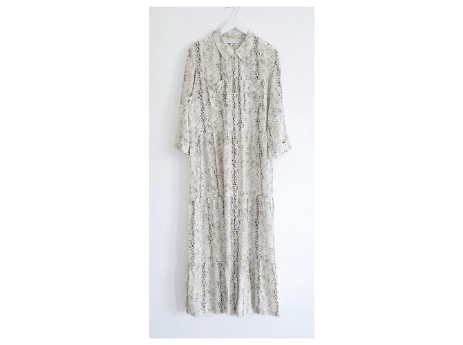 Vestido maxi de seda estampado de serpiente de Heidi Klein Beige - vista 2