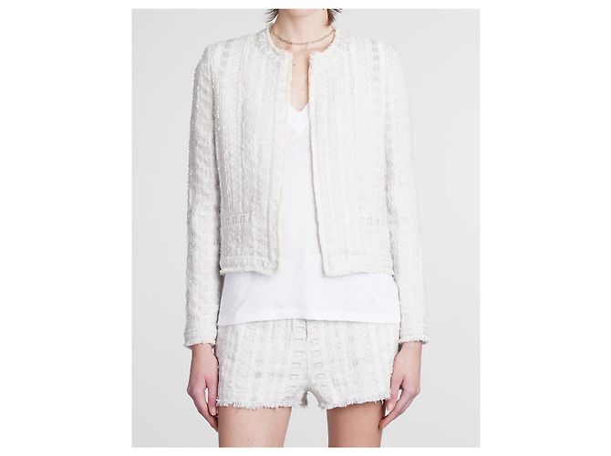 IRO Sorayan Jacke Perlgrau/Creme Roh - Ansicht 2