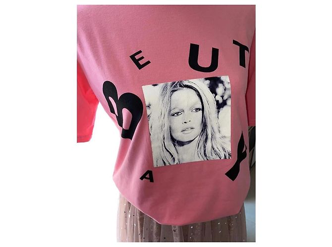 Autre Marque Camiseta Brigitte Bardot rosa de algodón - vista 2
