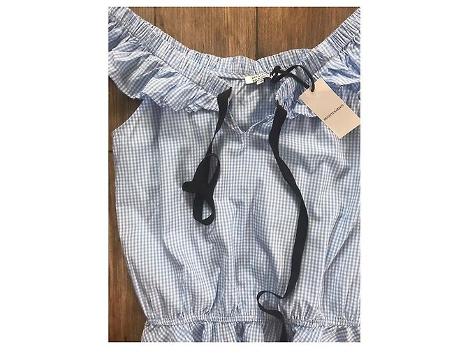 Autre Marque Top Vichy Brigitte Bardot Azul y Blanco Algodón - vista 3