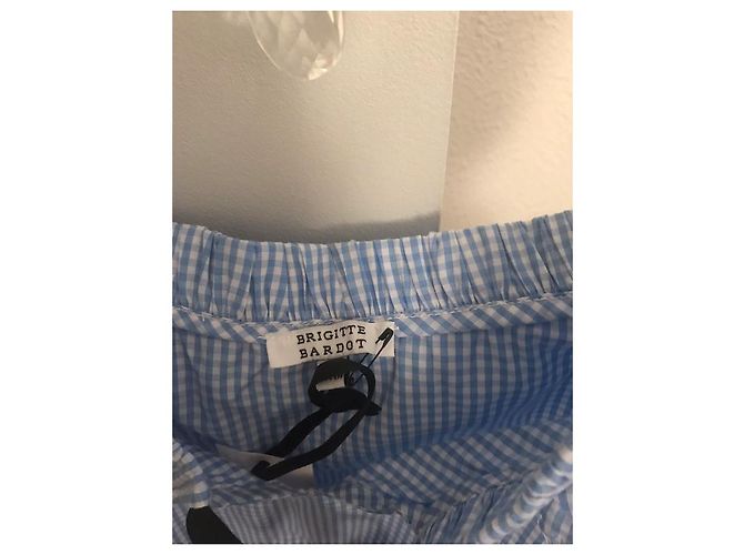 Autre Marque Top Vichy Brigitte Bardot Azul y Blanco Algodón - vista 8