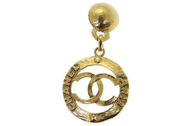 CHANEL Orecchino Metallo Solo Un Lato Oro CC Auth bs13983 D'oro - vista 2
