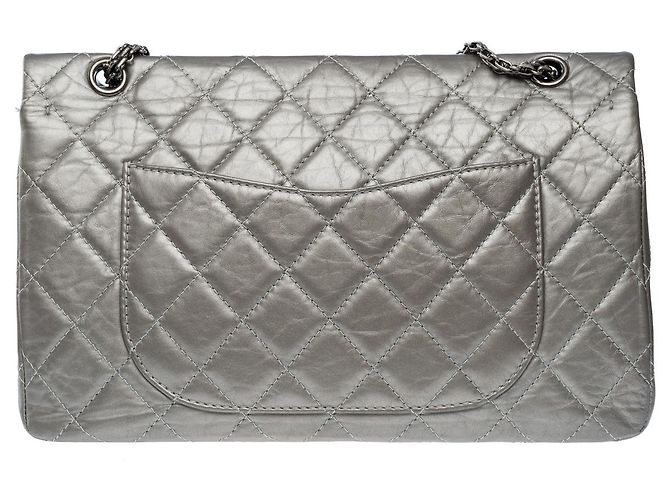 Mademoiselle CHANEL 2.55 Bag in Silver Leather - 101896 Silvery - view 3