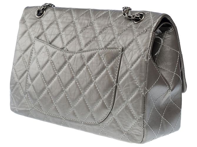 Mademoiselle CHANEL 2.55 Bag in Silver Leather - 101896 Silvery - view 5