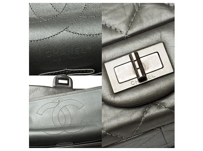 Mademoiselle CHANEL 2.55 Bag in Silver Leather - 101896 Silvery - view 6