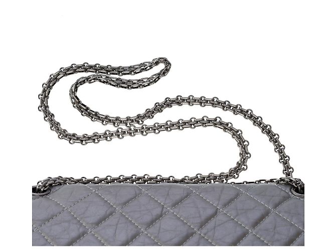 Mademoiselle CHANEL 2.55 Bag in Silver Leather - 101896 Silvery - view 9