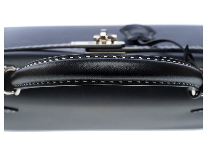 Hermès Sac HERMES Kelly 28 en Cuir Noir - 101899 - vue 10