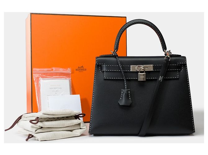 Hermès Sac HERMES Kelly 28 en Cuir Noir - 101899 - vue 2