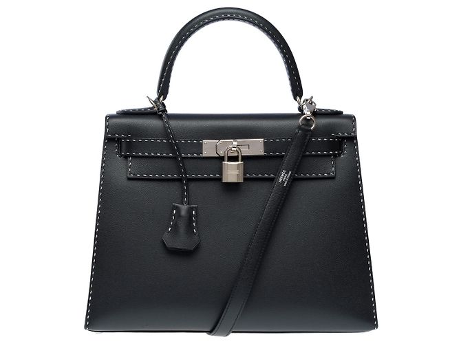 Hermès Sac HERMES Kelly 28 en Cuir Noir - 101899 - vue 3