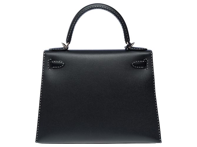 Hermès Sac HERMES Kelly 28 en Cuir Noir - 101899 - vue 4