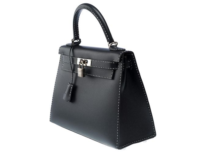 Hermès Sac HERMES Kelly 28 en Cuir Noir - 101899 - vue 5