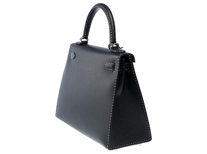 Hermès Sac HERMES Kelly 28 en Cuir Noir - 101899 - vue 6