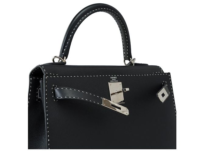 Hermès Sac HERMES Kelly 28 en Cuir Noir - 101899 - vue 7