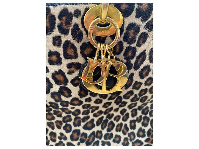 Borsa Lady Dior Dior in pelle marrone stampa leopardata Stampa leopardo - vista 5