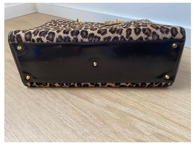 Borsa Lady Dior Dior in pelle marrone stampa leopardata Stampa leopardo - vista 7