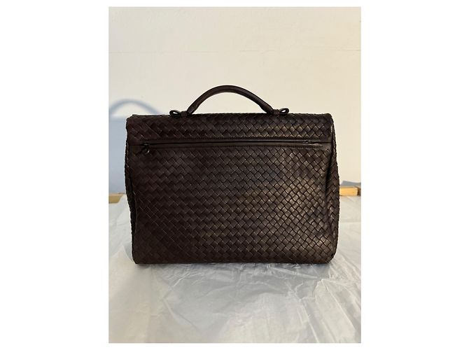 Borsa Bottega Veneta in pelle marrone scuro - vista 2