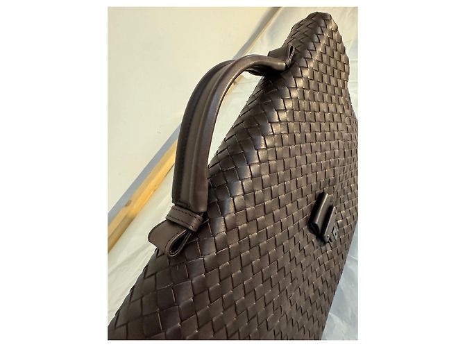 Borsa Bottega Veneta in pelle marrone scuro - vista 4