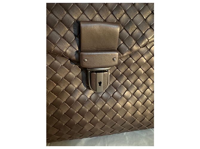 Borsa Bottega Veneta in pelle marrone scuro - vista 5