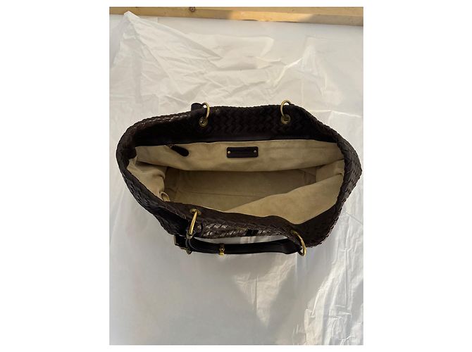 Borsa Bottega Veneta in pelle marrone scuro - vista 3