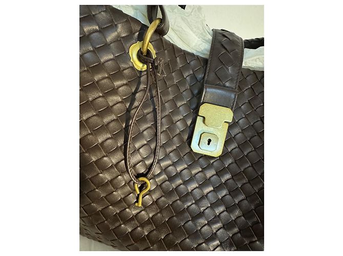 Borsa Bottega Veneta in pelle marrone scuro - vista 4