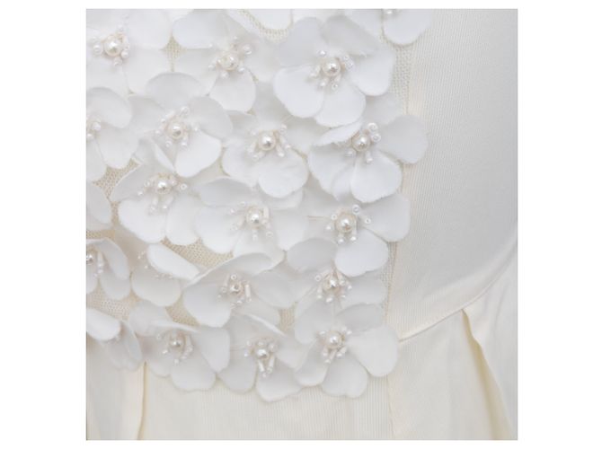 Vestido con adornos de flores La Perla Blanco - vista 4