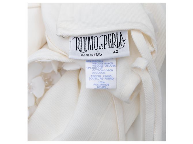 Vestido con adornos de flores La Perla Blanco - vista 6