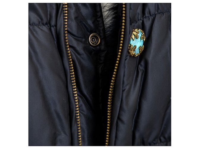 Autre Marque Colección Privada Ermanno Daelli Chaqueta de Seda y Plumas Negro - vista 10