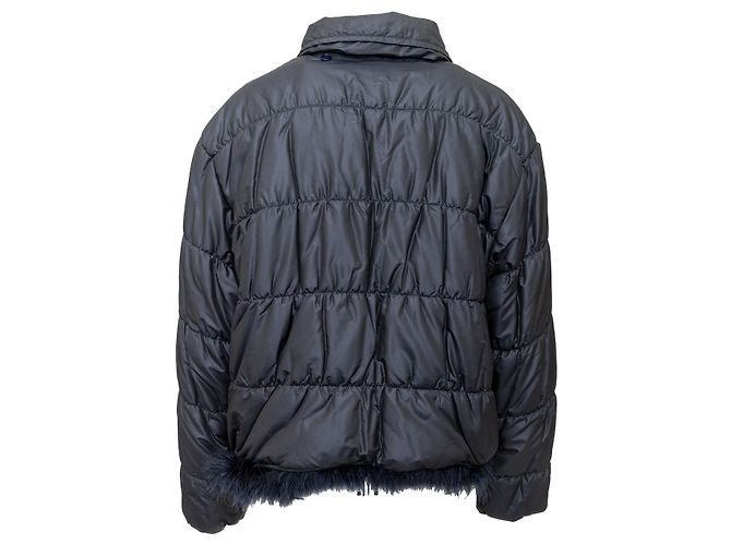 Autre Marque Colección Privada Ermanno Daelli Chaqueta de Seda y Plumas Negro - vista 2