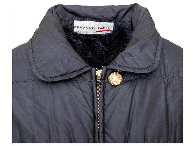 Autre Marque Colección Privada Ermanno Daelli Chaqueta de Seda y Plumas Negro - vista 4
