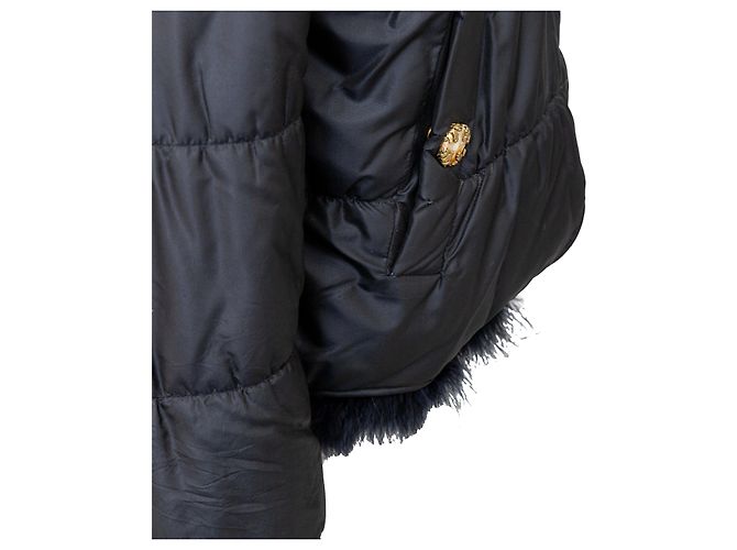 Autre Marque Colección Privada Ermanno Daelli Chaqueta de Seda y Plumas Negro - vista 9