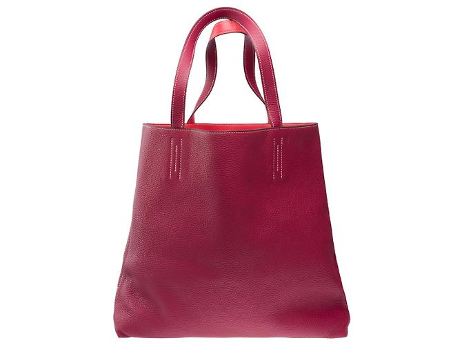 Double sens Hermès Borsa HERMES in Pelle Rossa - 101897 Rosso - vista 3