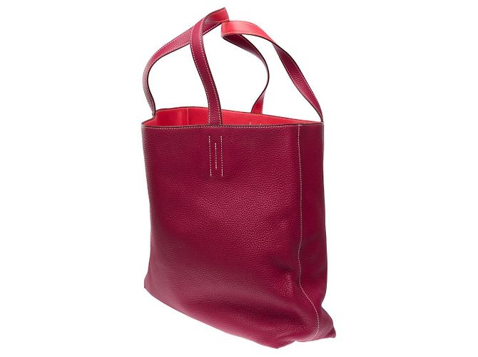 Double sens Hermès Borsa HERMES in Pelle Rossa - 101897 Rosso - vista 5