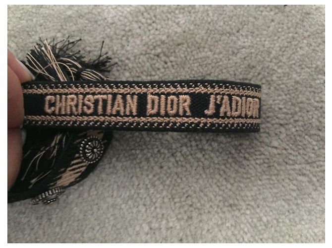 Bracciali Dior J'Adior in tela nero beige - vista 4