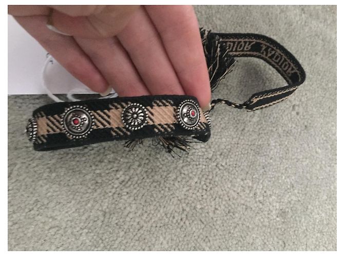 Bracciali Dior J'Adior in tela nero beige - vista 5