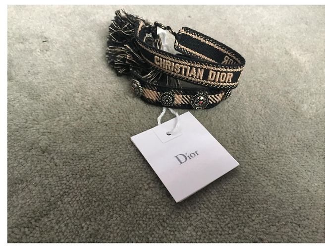 Bracciali Dior J'Adior in tela nero beige - vista 8